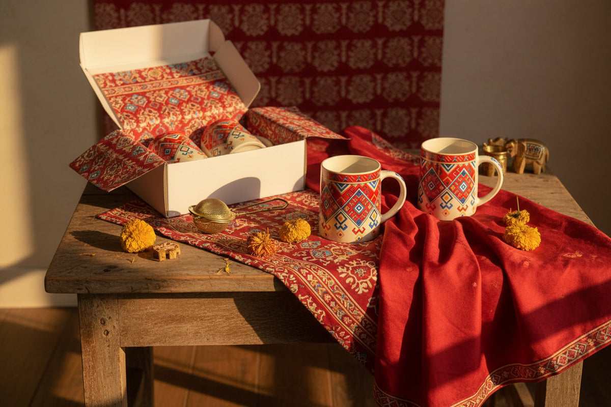 Heritage Carpet & Floral Mugs – 300 mL (Set of 1)