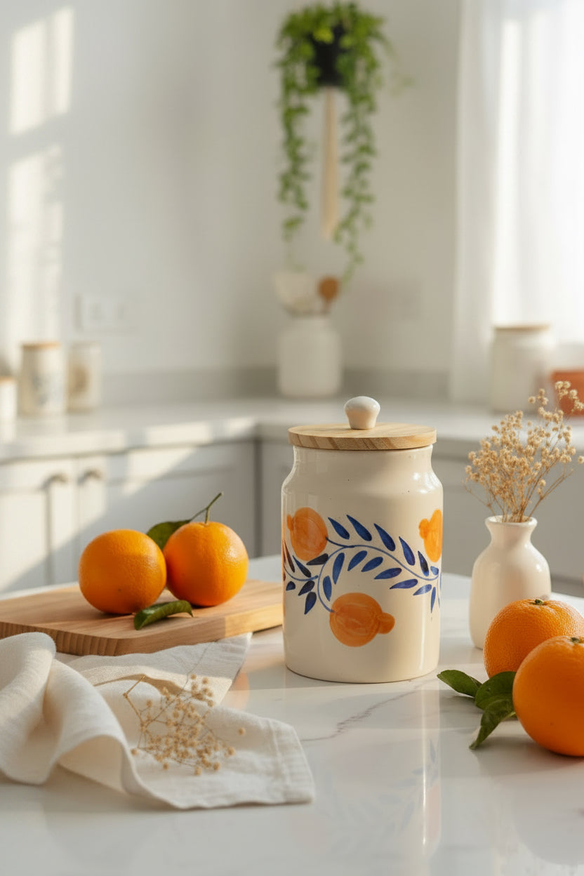 Blue blossom & Citrus Grove Airtight jars