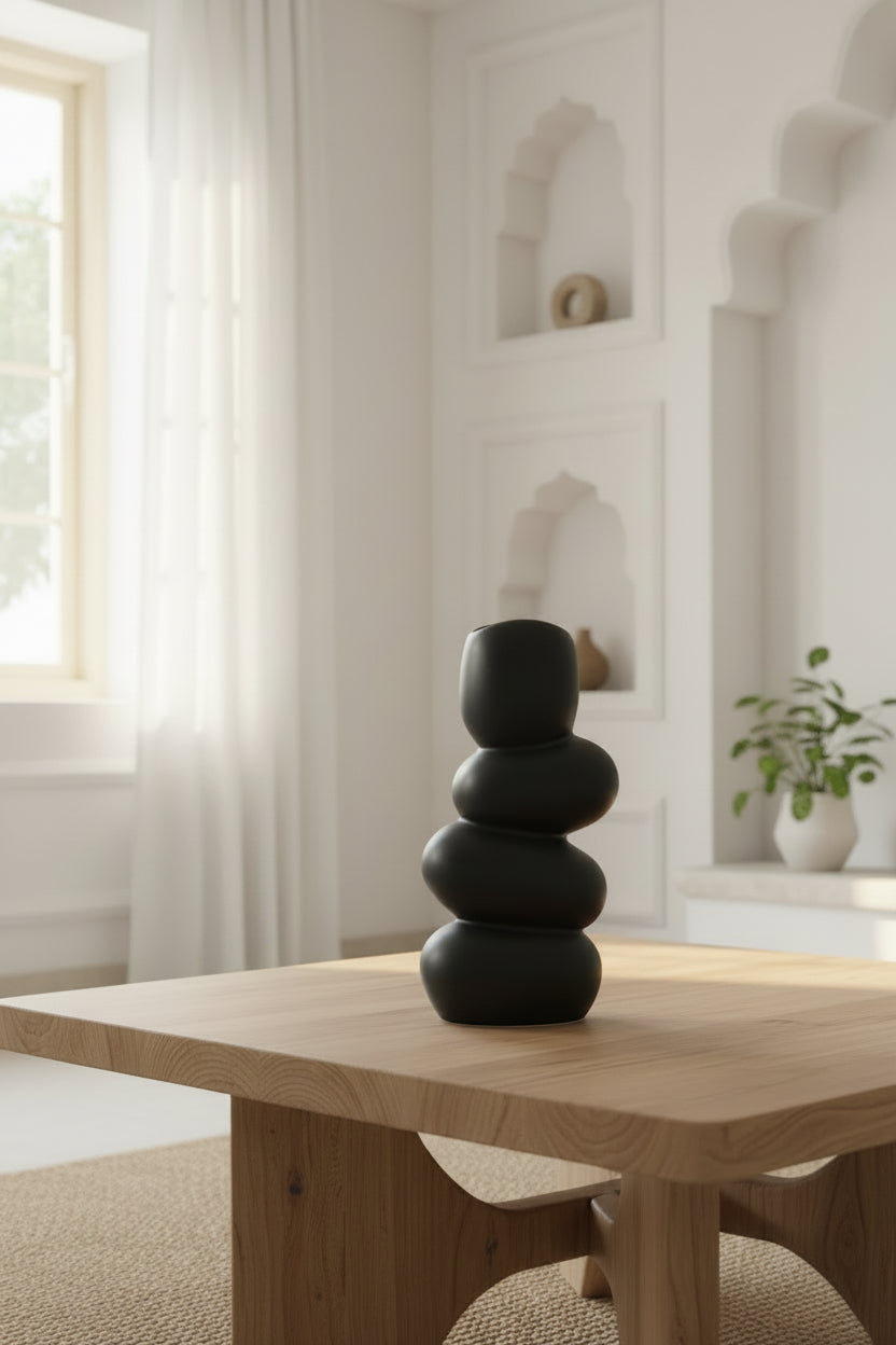 The "Zenith" Stacked Stone Ceramic Vase