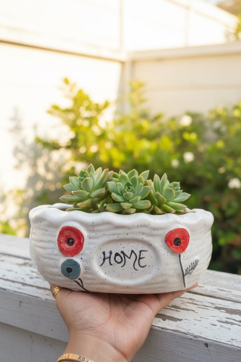 🏡 Home Bloom Wide Ceramic Planter