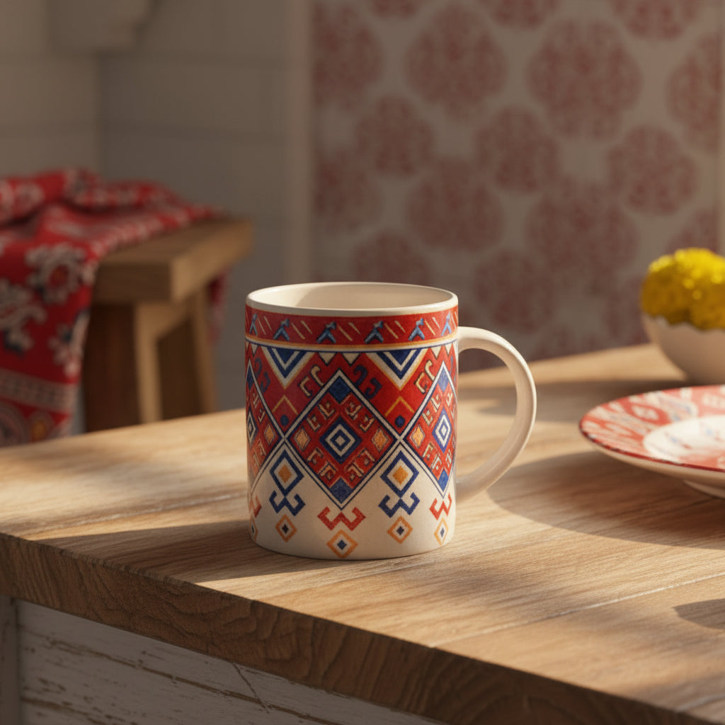 Heritage Carpet & Floral Mugs – 300 mL (Set of 1)