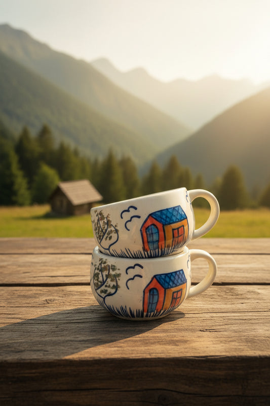 Hut painting mug