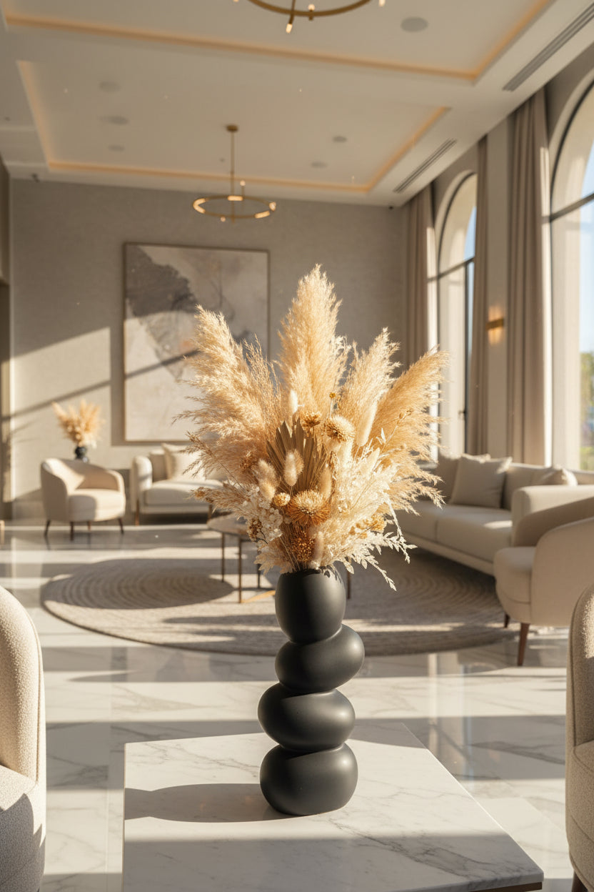 The "Zenith" Stacked Stone Ceramic Vase