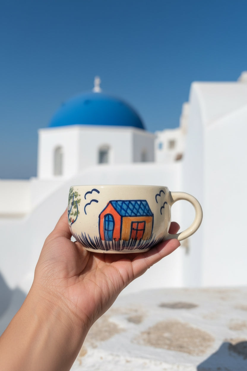 Hut painting mug