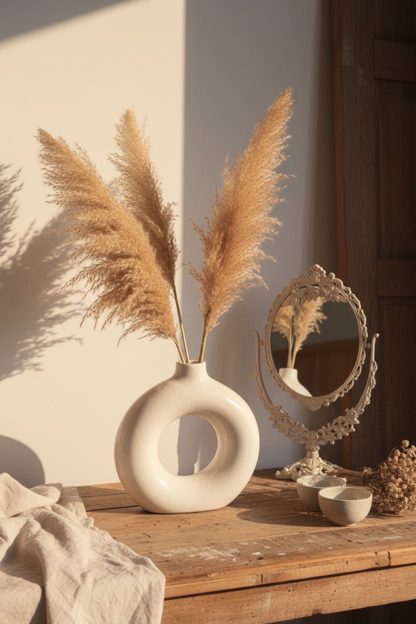 Round Aura Ceramic Vase (Set of 1)