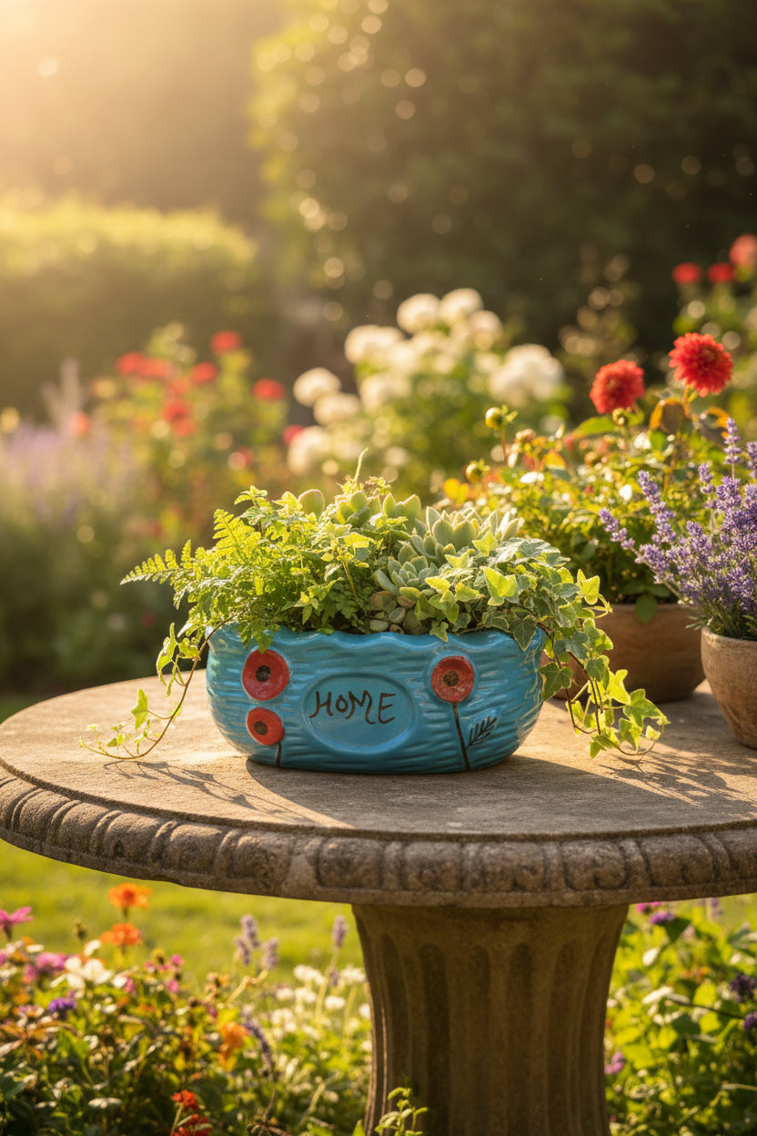 🏡 Home Bloom Wide Ceramic Planter
