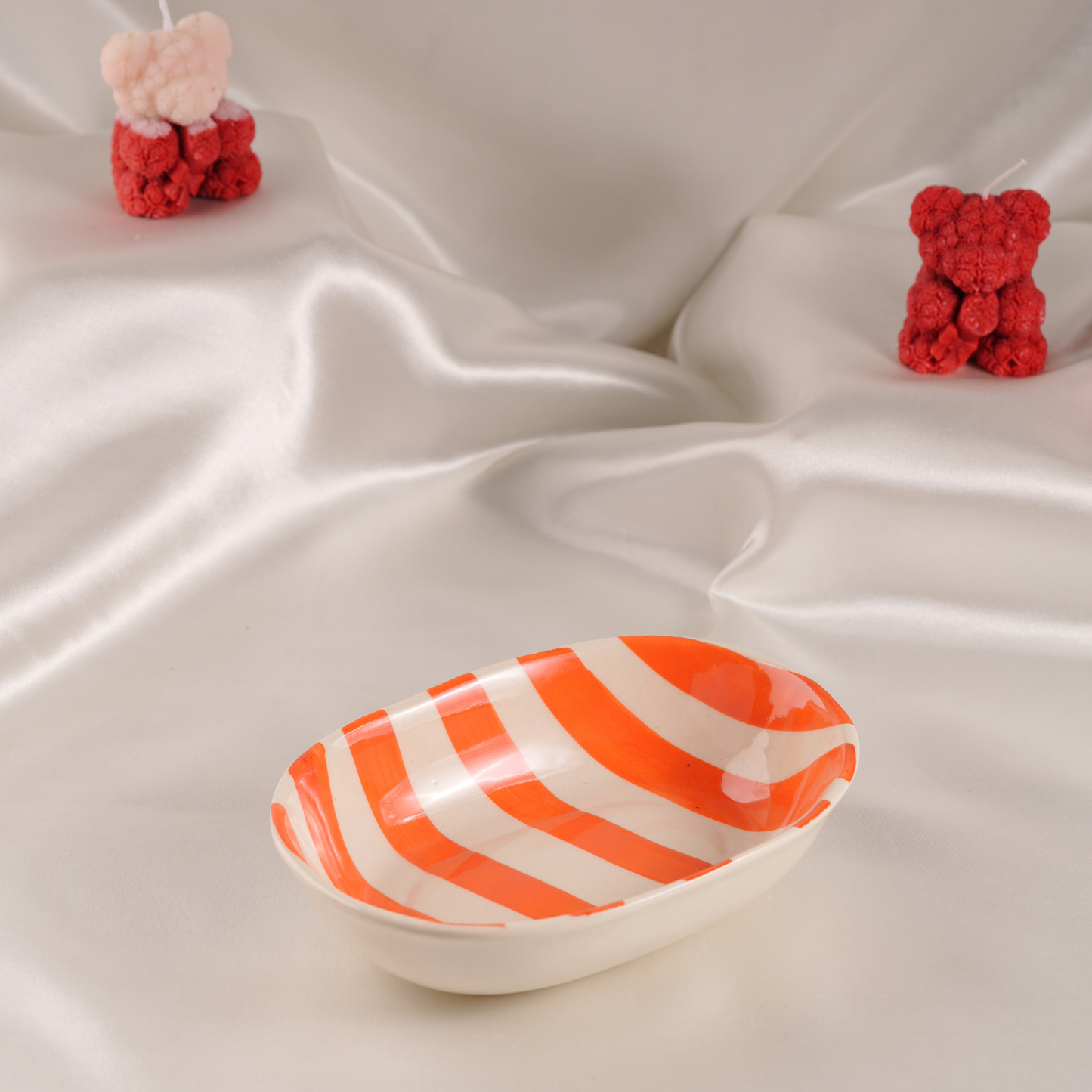 My Crockery Shop Stripe Oval Ceramic Snack Dish