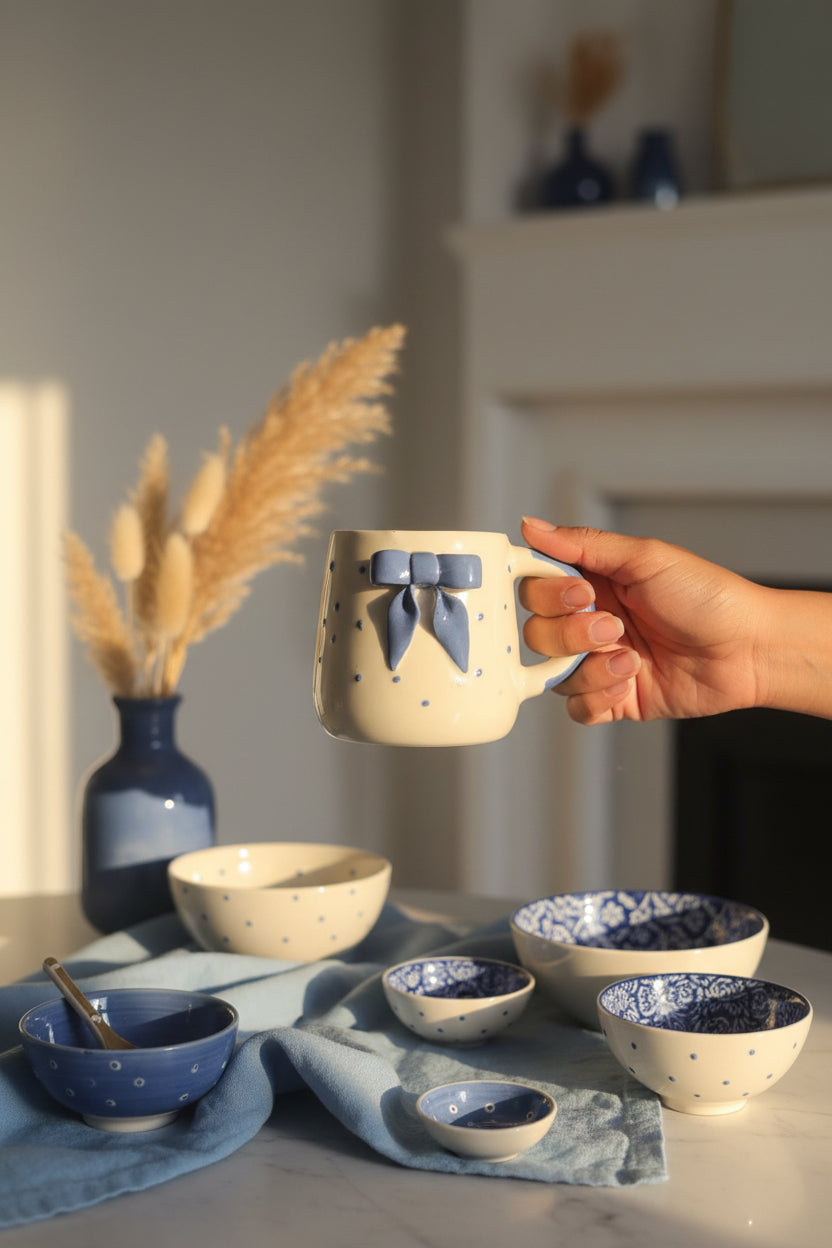🎀 Bow Bloom Mugs ( Set of 1 )