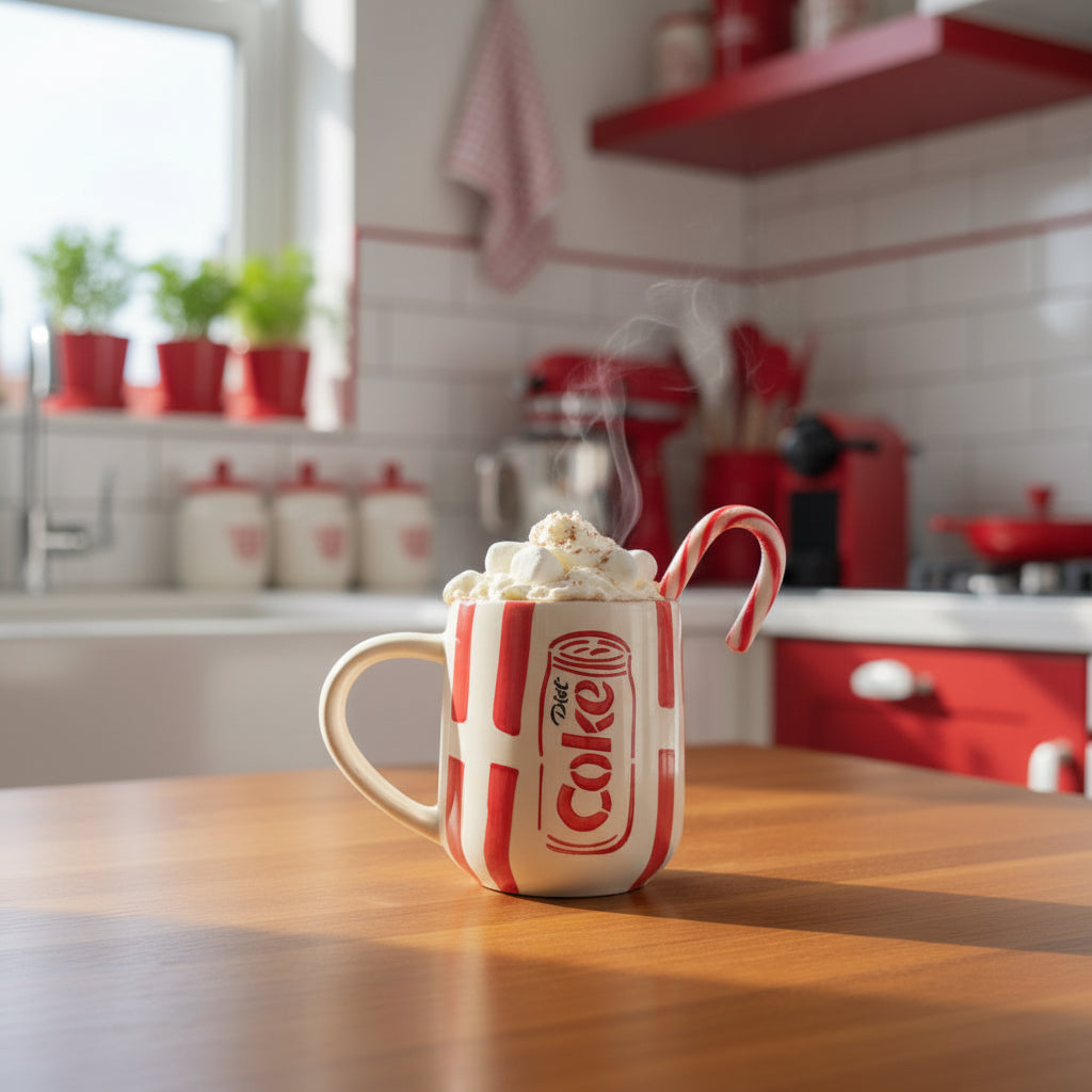 Vintage Soda Stripe Ceramic Mug ( Set of 1)