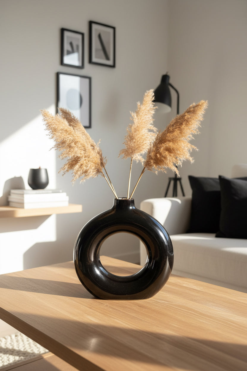 Round Aura Ceramic Vase (Set of 1)