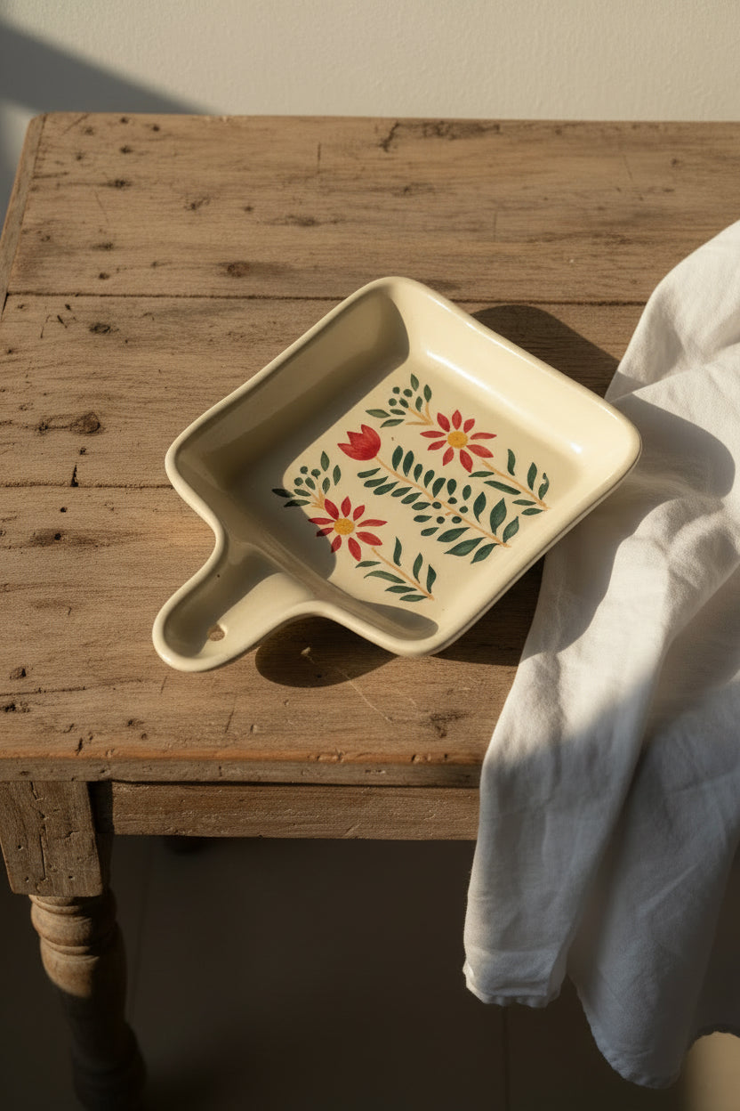 🌿 Hand-Painted Floral Pan Platter Collection