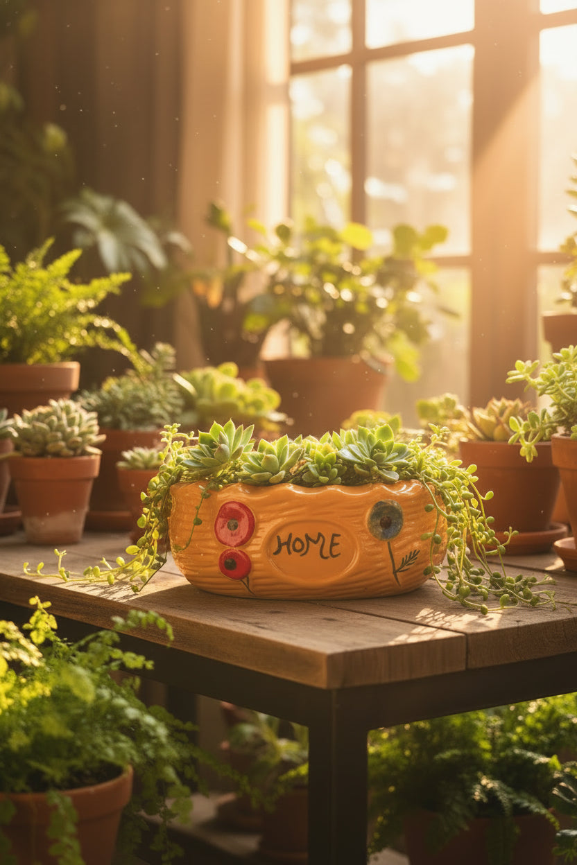🏡 Home Bloom Wide Ceramic Planter