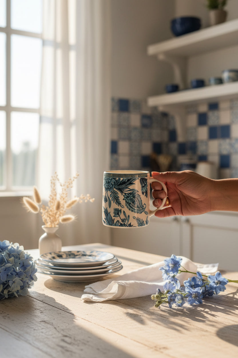 Heritage Carpet & Floral Mugs – 300 mL (Set of 1)