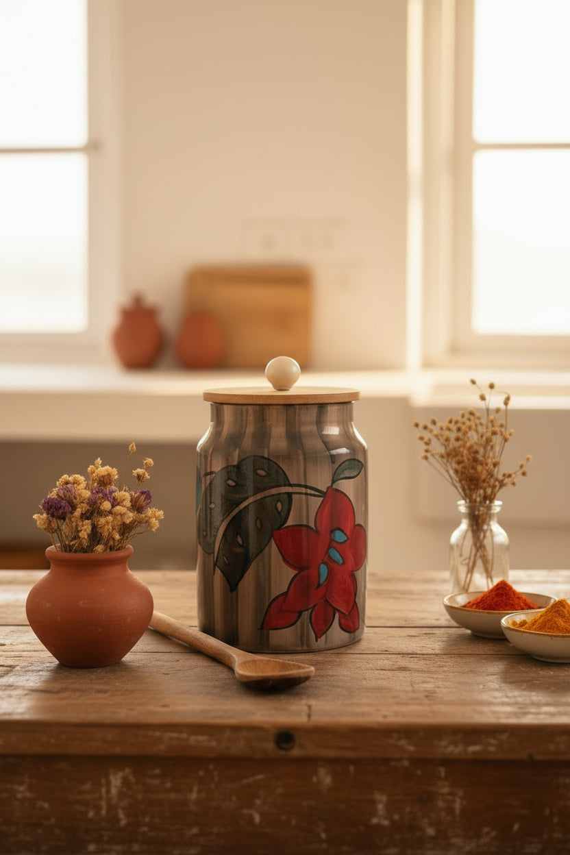 Cut work ceramic jars