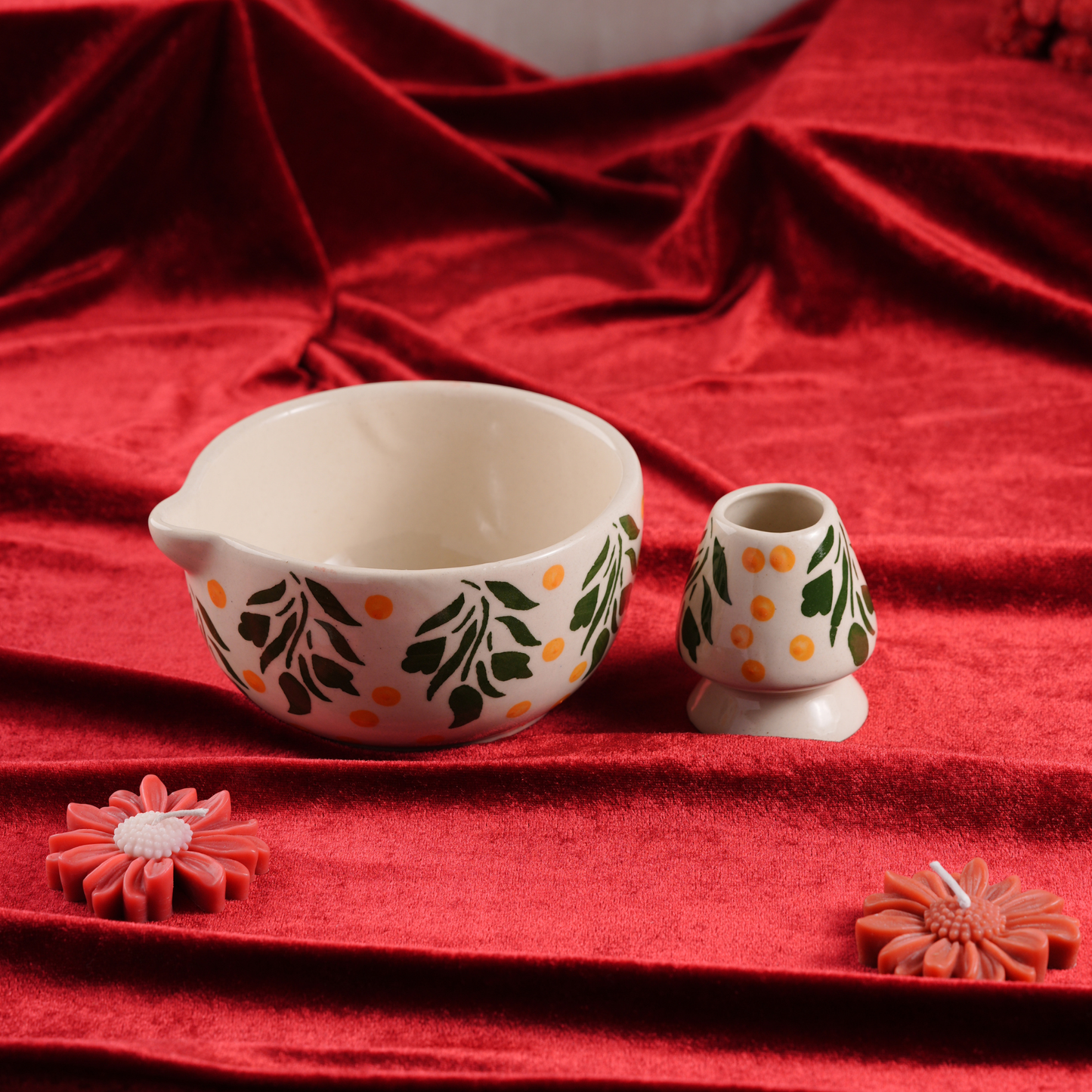 My Crockery Shop Everyday Ceramic Matcha Cup With Whisk Holder