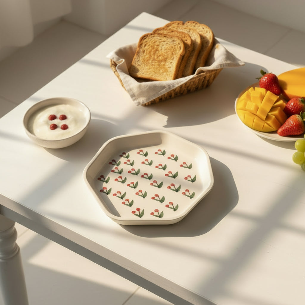 Cherry Blosoom cappuccino mug and dessert plate