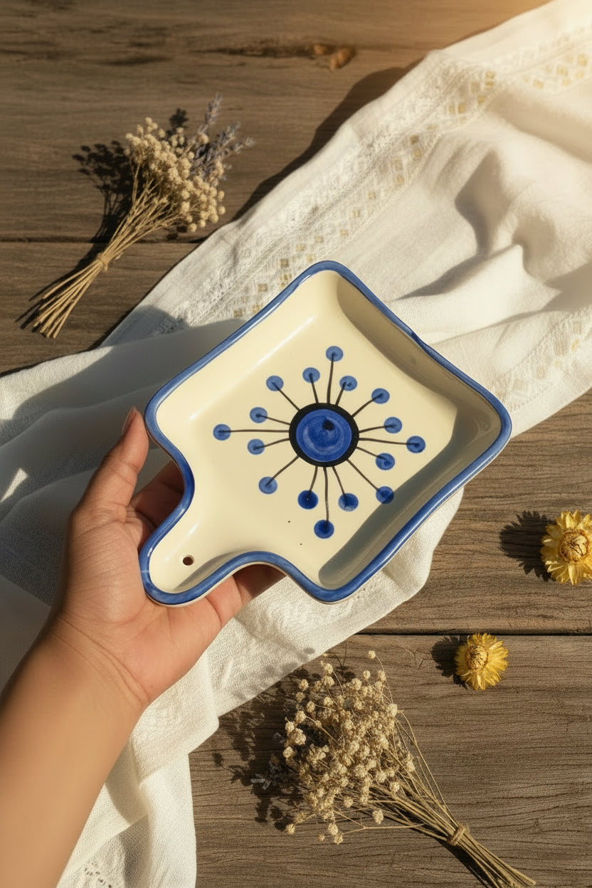 🌸 Folk Bloom Hand-Painted Pan Platter