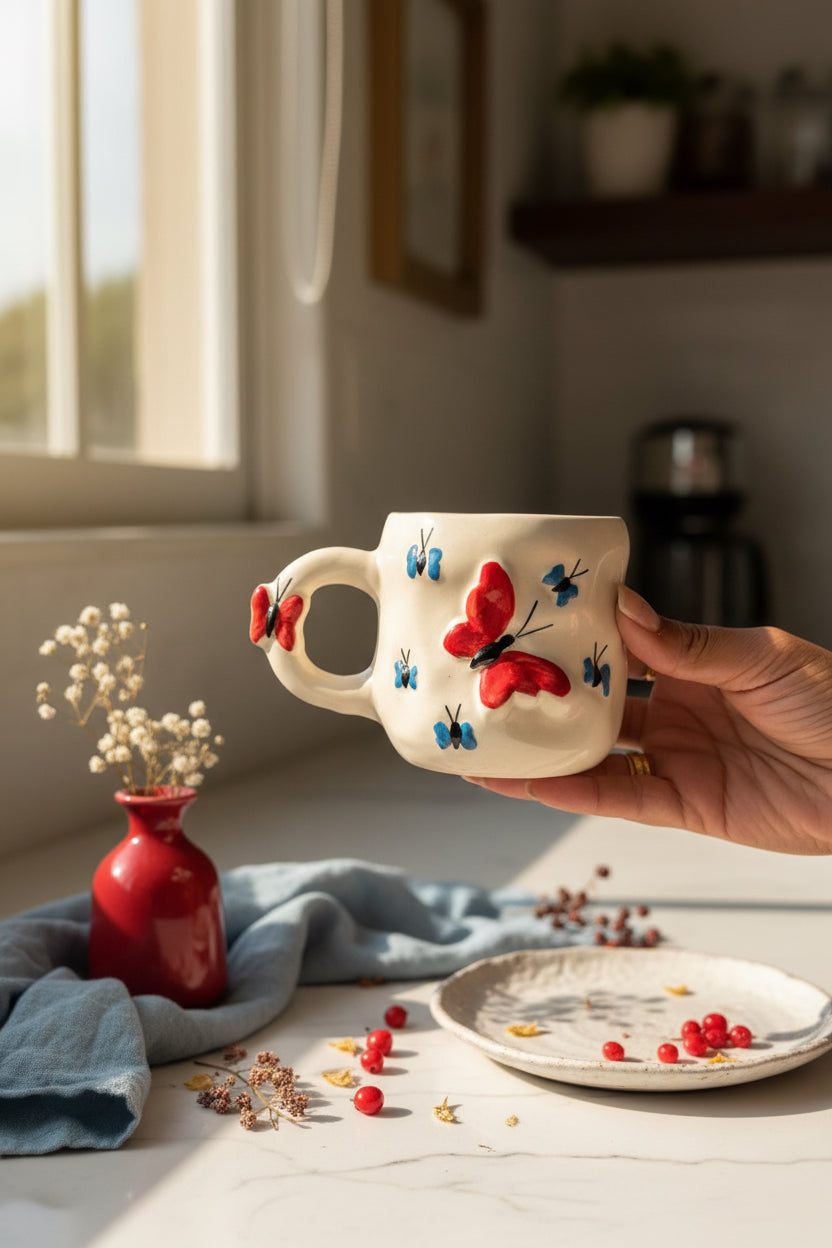 Flutter Bloom Butterfly Ceramic Mug