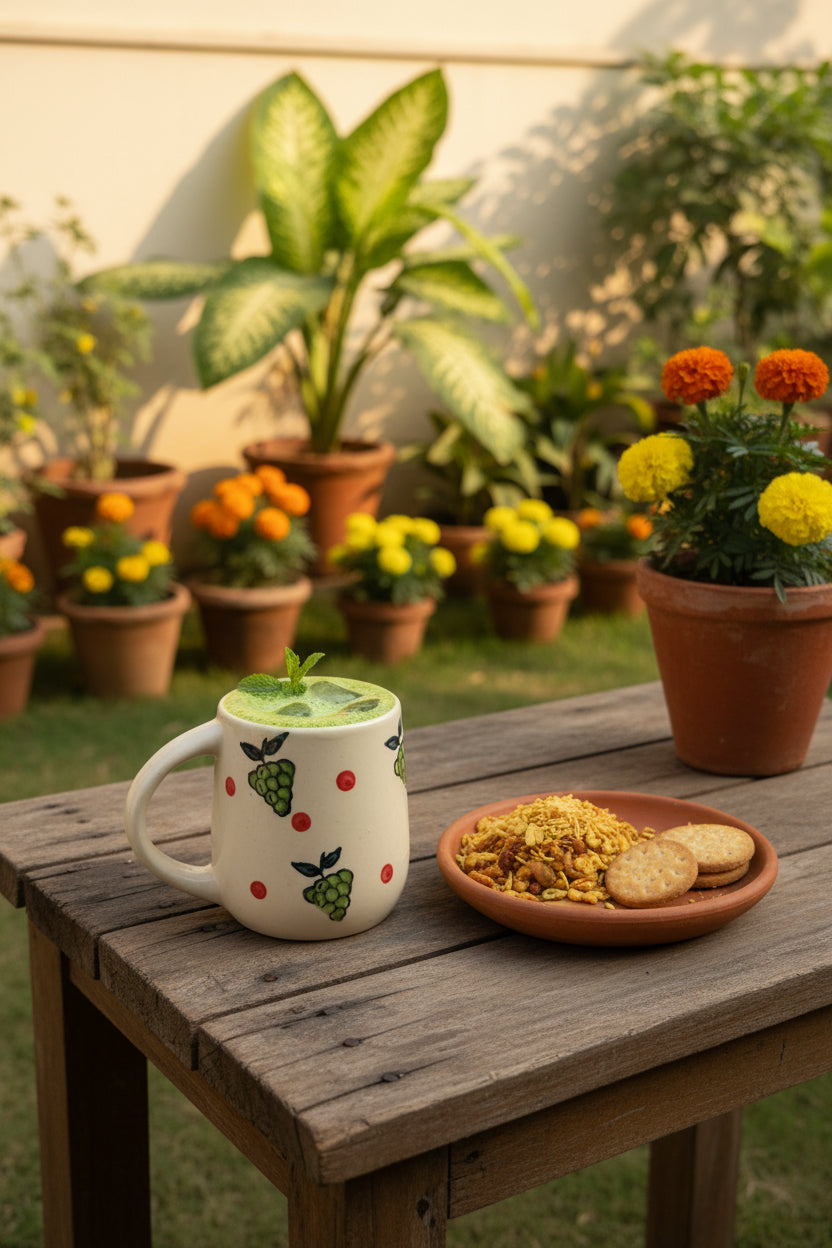 Vineyard Bliss Handpainted Ceramic Mug – 300 mL