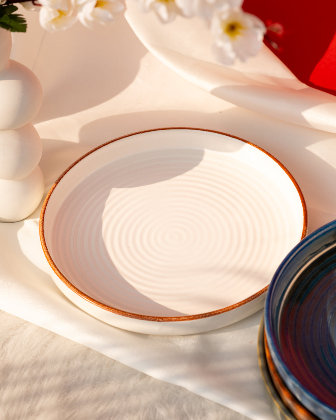 My Crockery Shop Spiral Glazed Ceramic Pasta Plate
