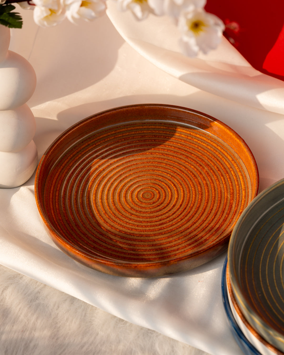 My Crockery Shop Spiral Glazed Ceramic Pasta Plate