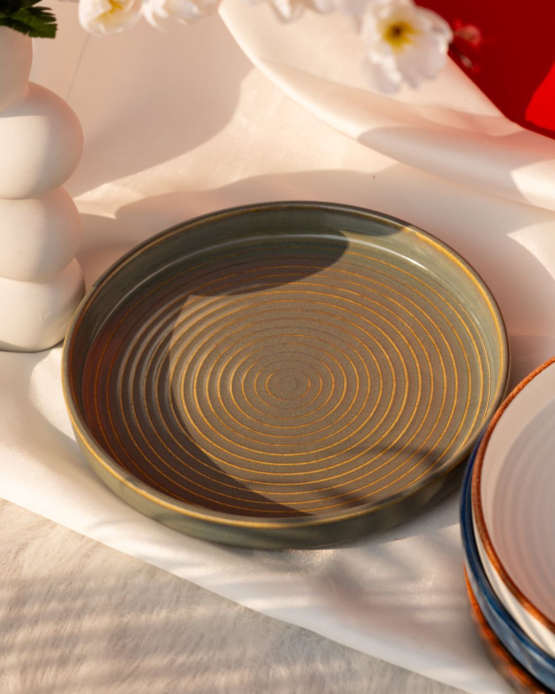 My Crockery Shop Spiral Glazed Ceramic Pasta Plate
