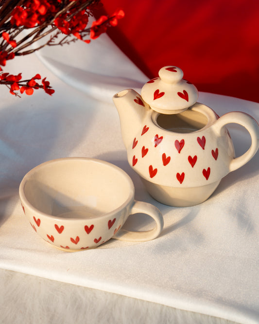 My Crockery Shop Handcrafted Ceramic Tea Set - Combo (Kettle & Cup Duo)