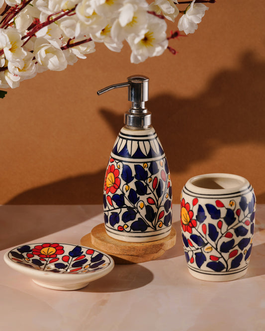 My Crockery Shop Elegant Ceramic Bathroom Set – 3-Piece Collection