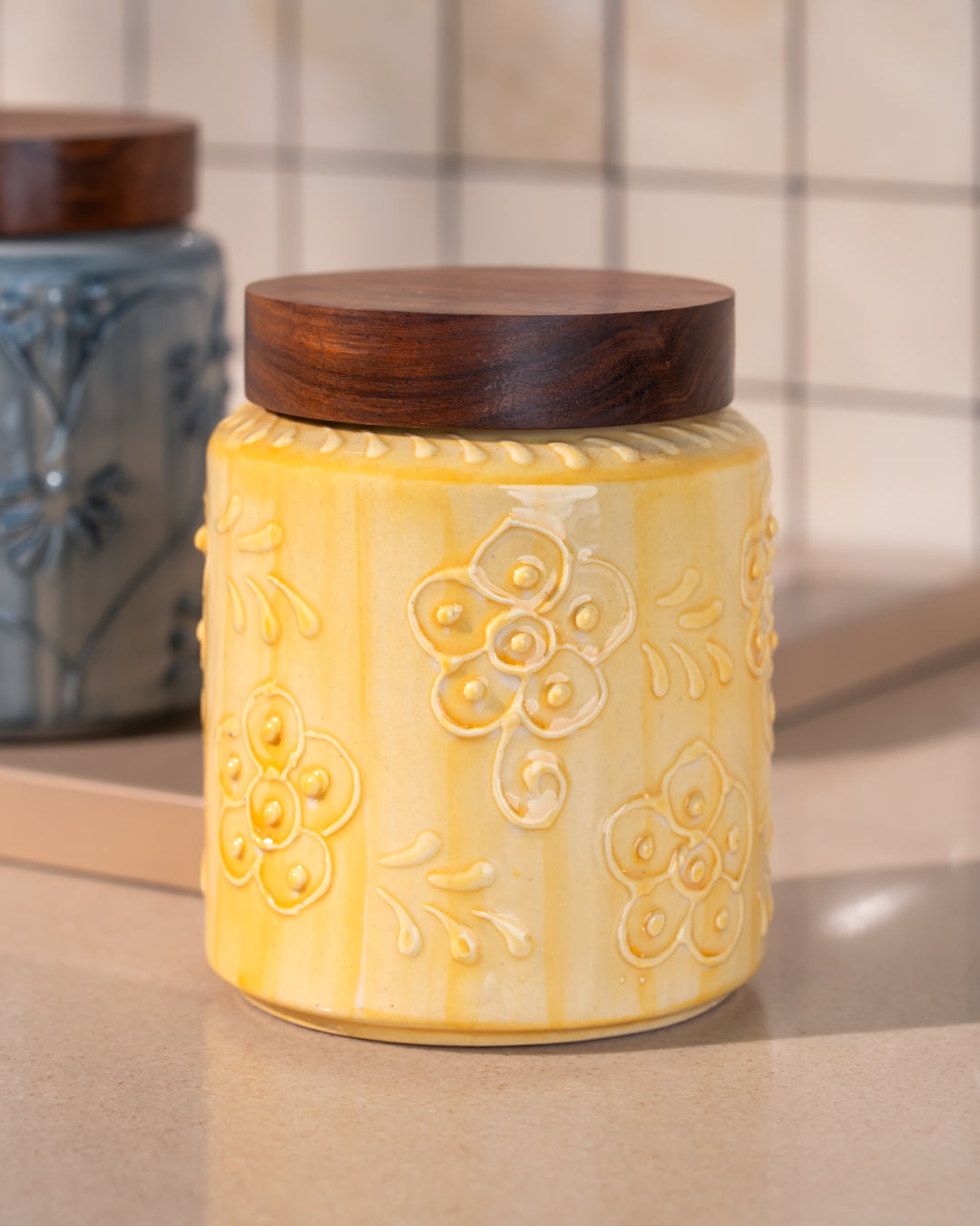 My Crockery Shop Hand-Embossed Ceramic Airtight Jars
