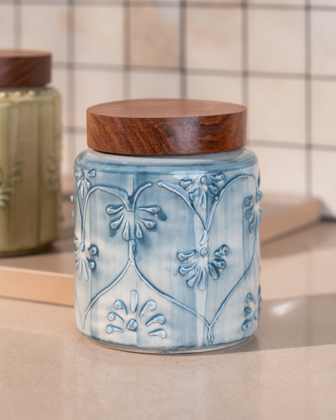 My Crockery Shop Hand-Embossed Ceramic Airtight Jars