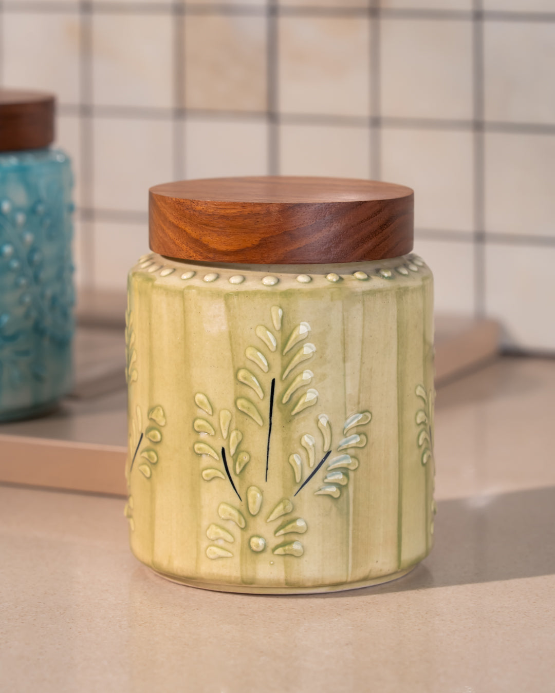 My Crockery Shop Hand-Embossed Ceramic Airtight Jars