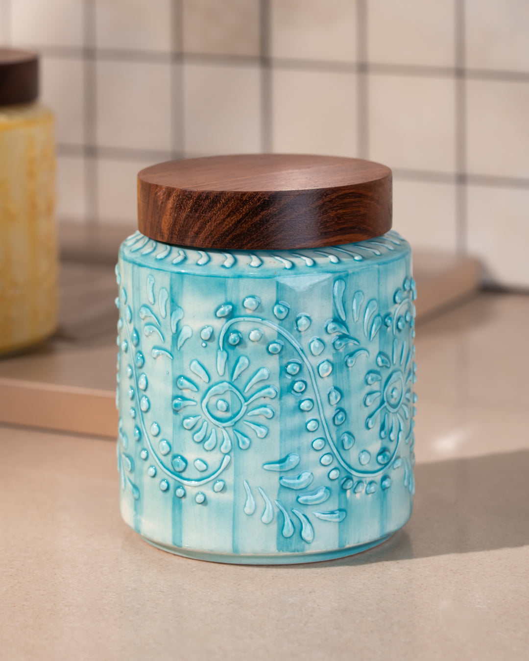 My Crockery Shop Hand-Embossed Ceramic Airtight Jars