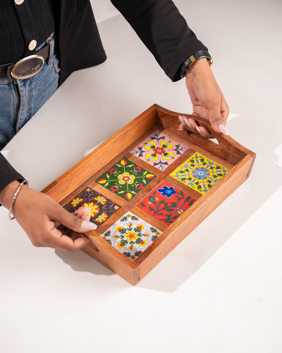 My Crockery Shop Heritage Wooden Serving Tray – Handcrafted Elegance