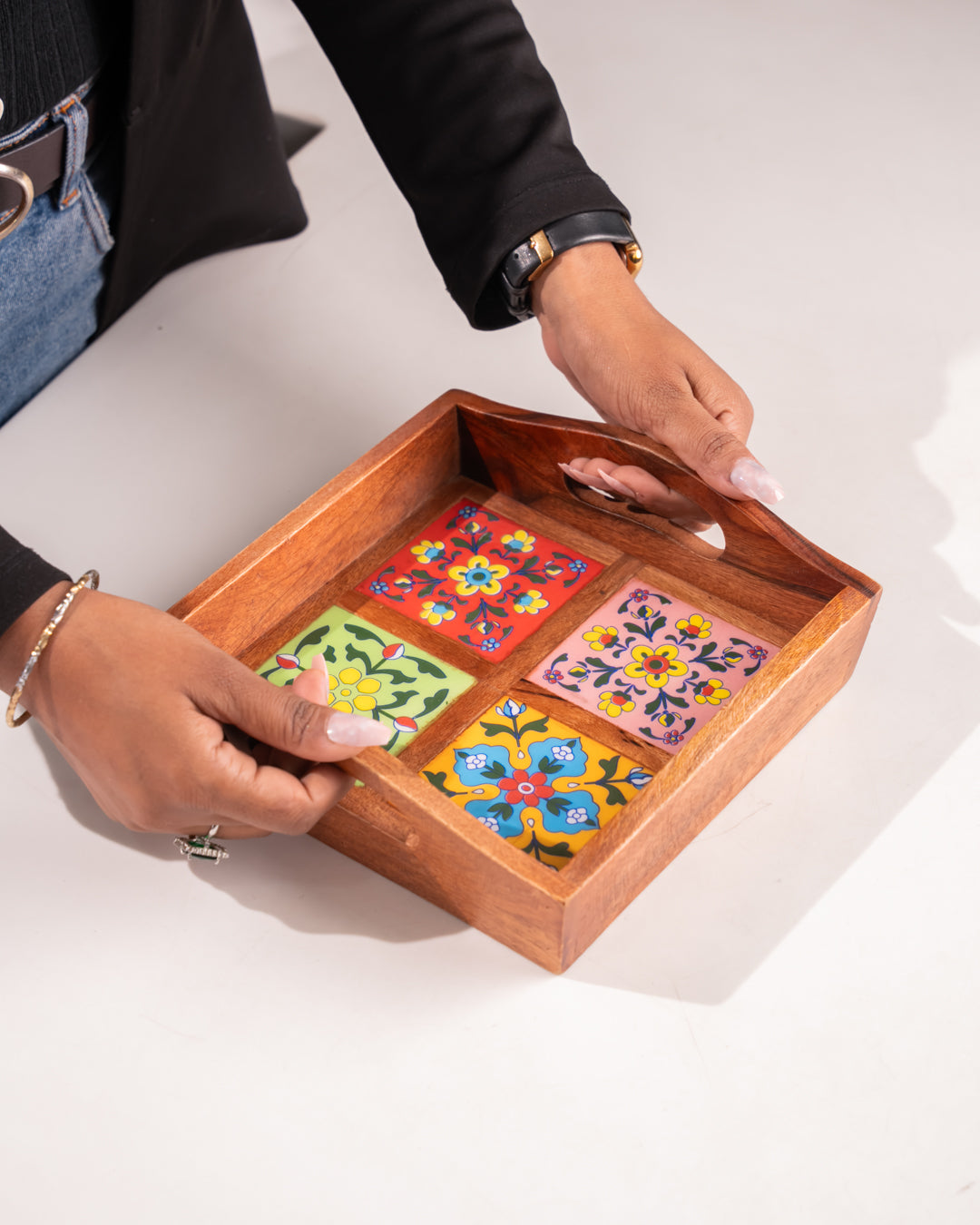 My Crockery Shop Heritage Wooden Serving Tray – Handcrafted Elegance