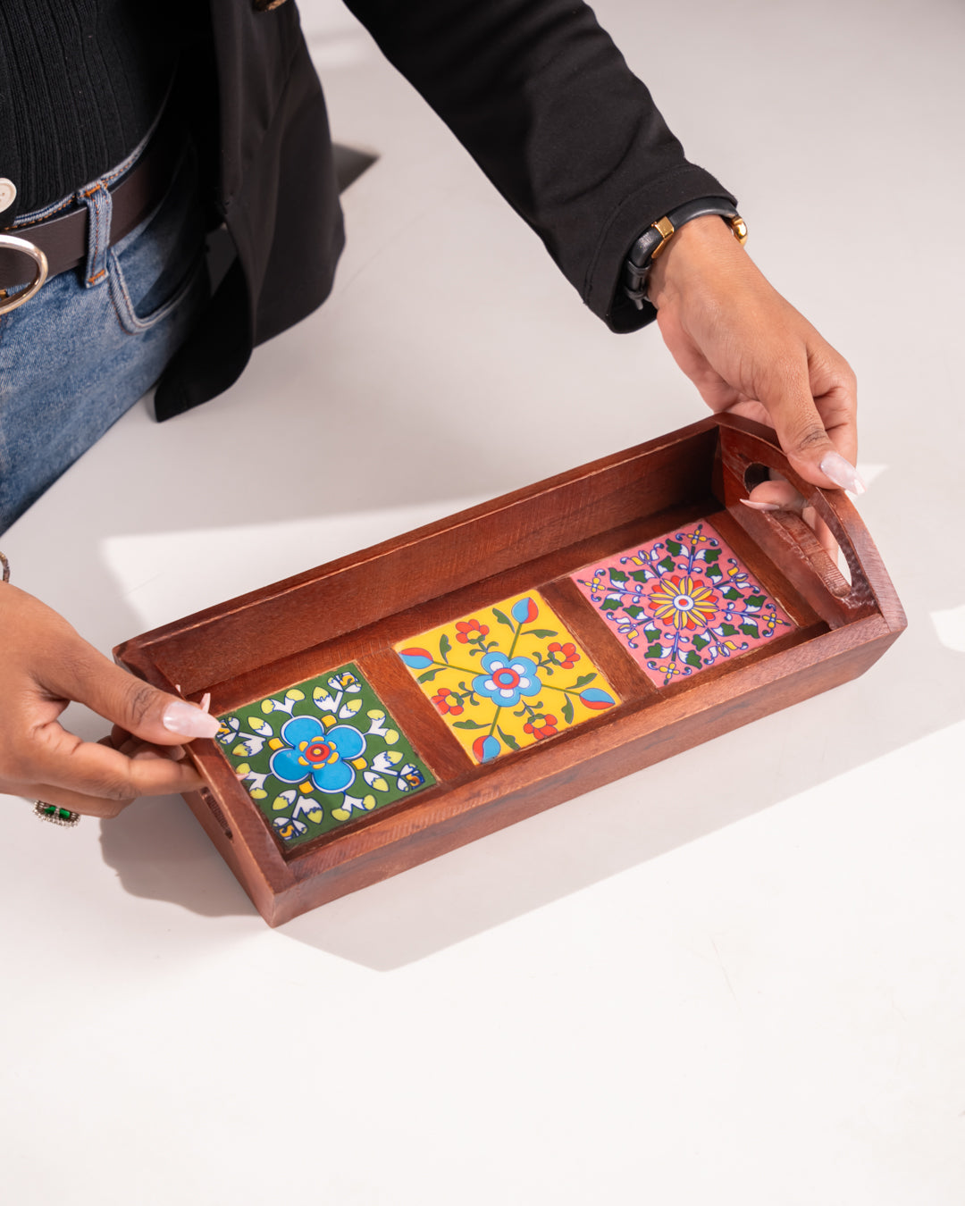 My Crockery Shop Heritage Wooden Serving Tray – Handcrafted Elegance