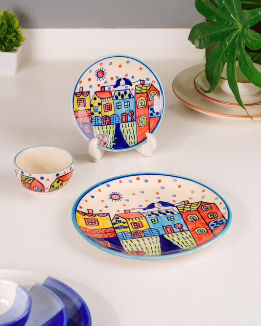 My Crockery Shop Classic Ceramic Crockery Dinner Set – 3 Pc Combo