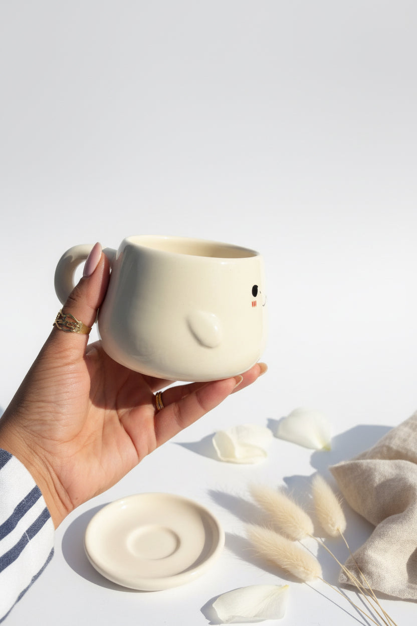 Cuddle Face Ceramic Mug (Set of 1)