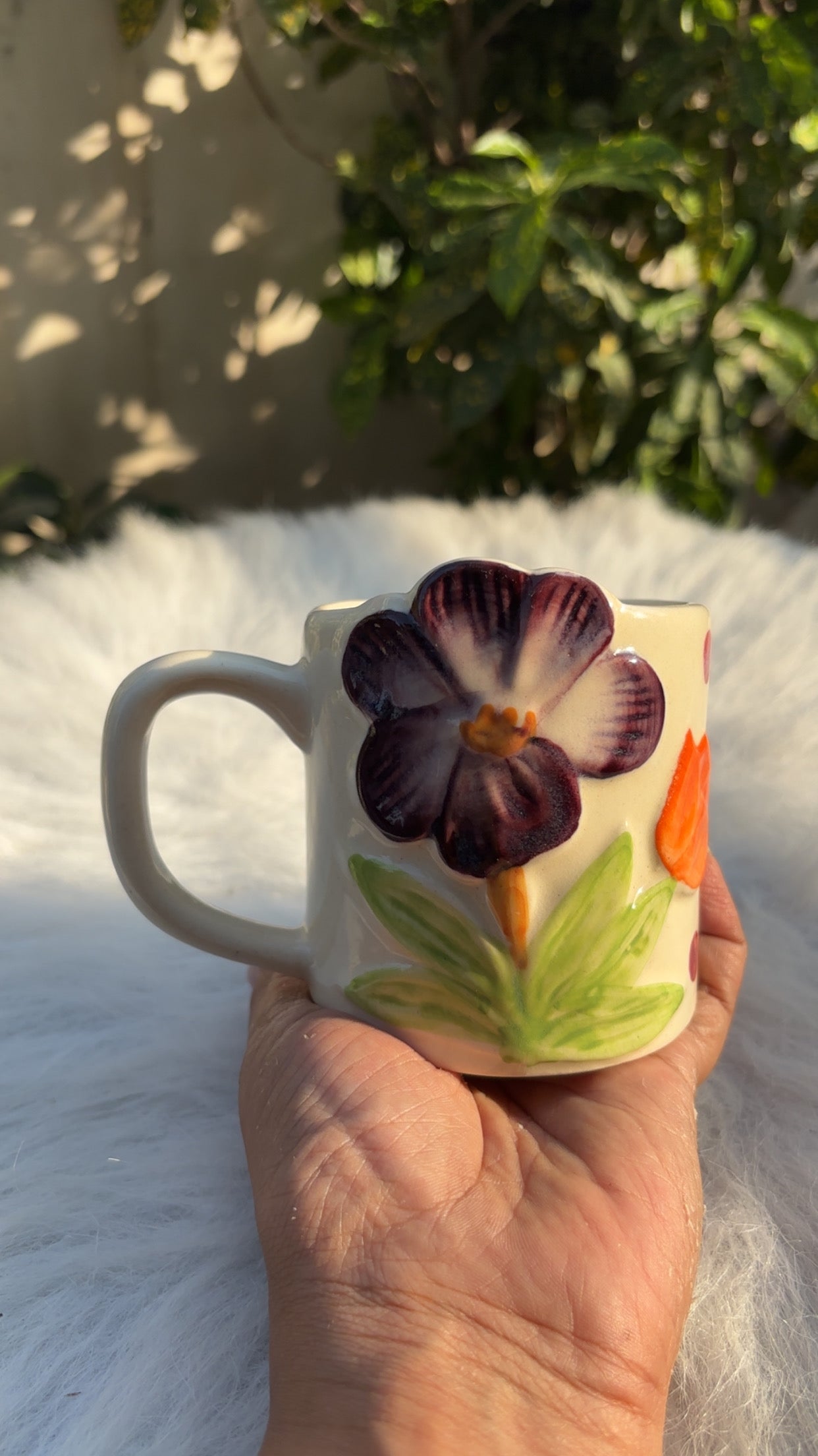 My Crockery shop Embossed floral mugs