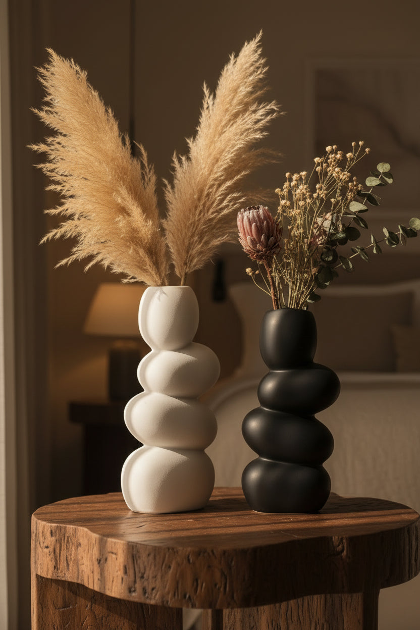 The "Zenith" Stacked Stone Ceramic Vase