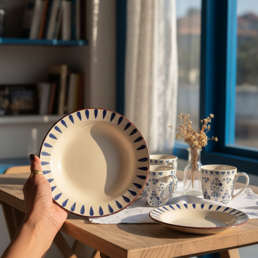 🌼 Floral & Leafy Pasta plates ( set of 1)