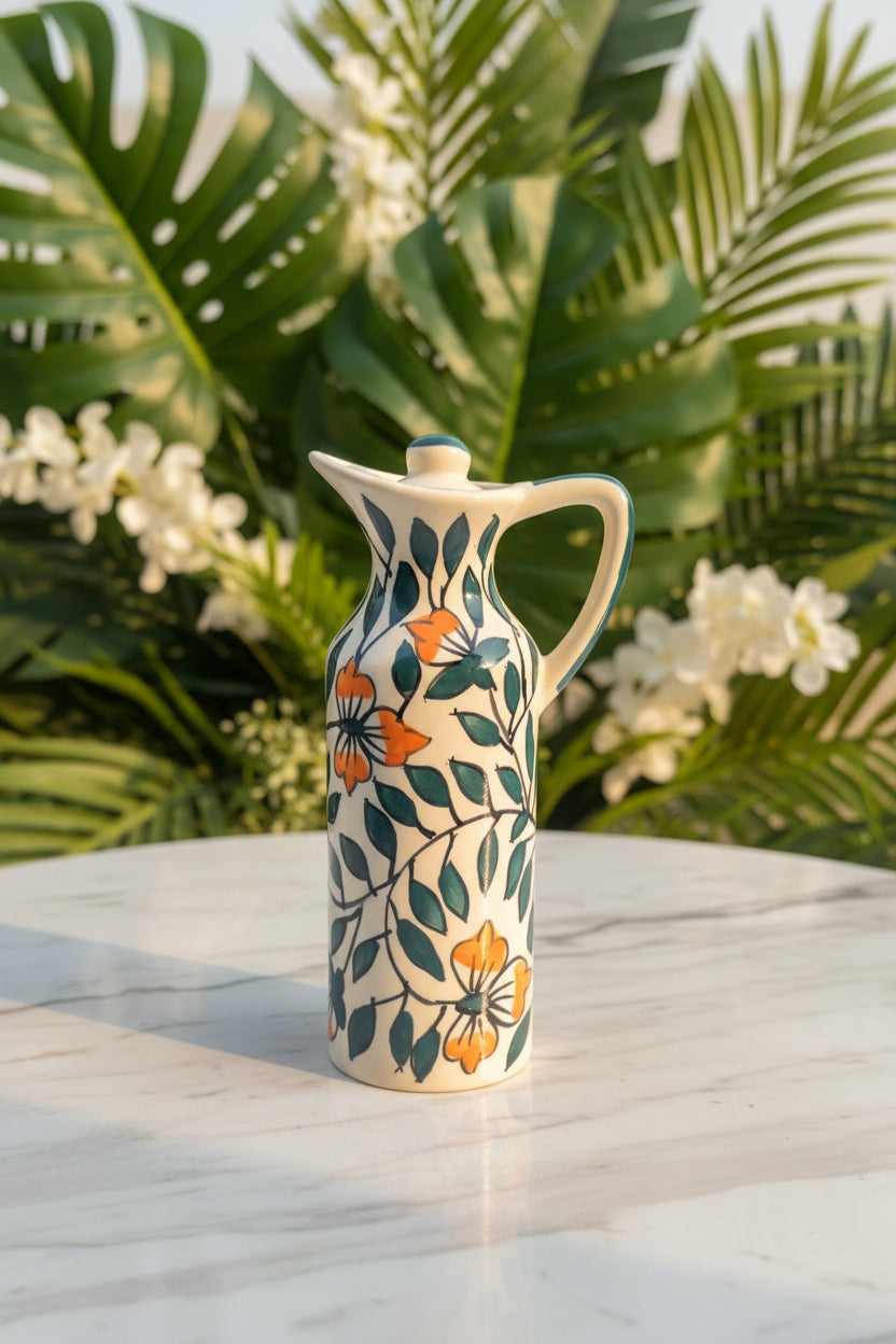 🌿 Artisan Ceramic Oil Dispenser | Handcrafted Pour Bottle (350 mL)
