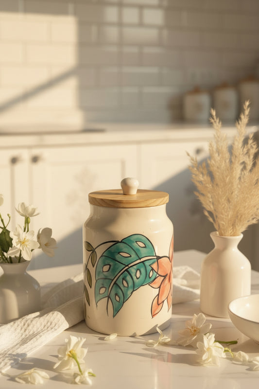 Cut work ceramic jars