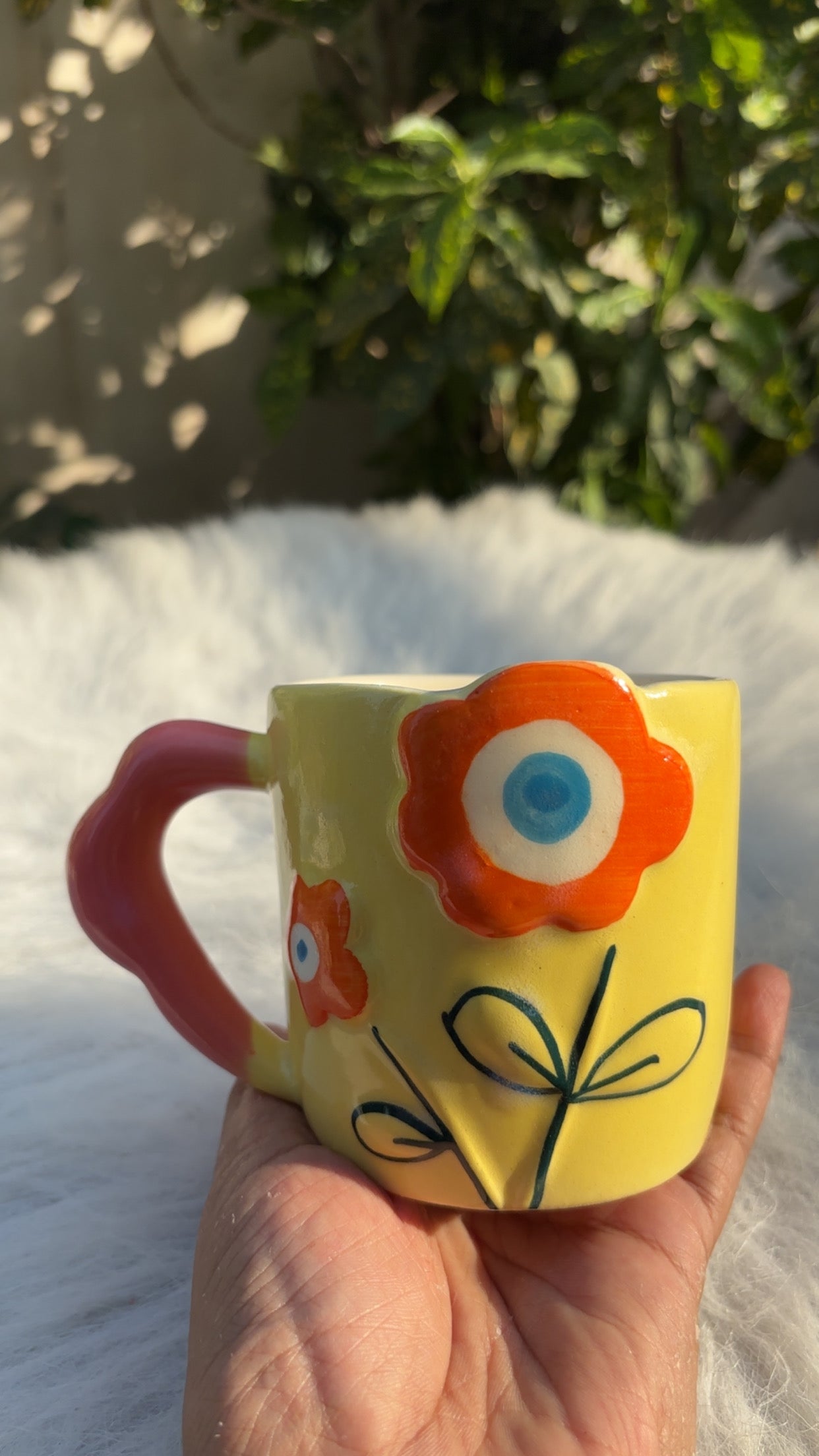 My Crockery shop Embossed floral mugs