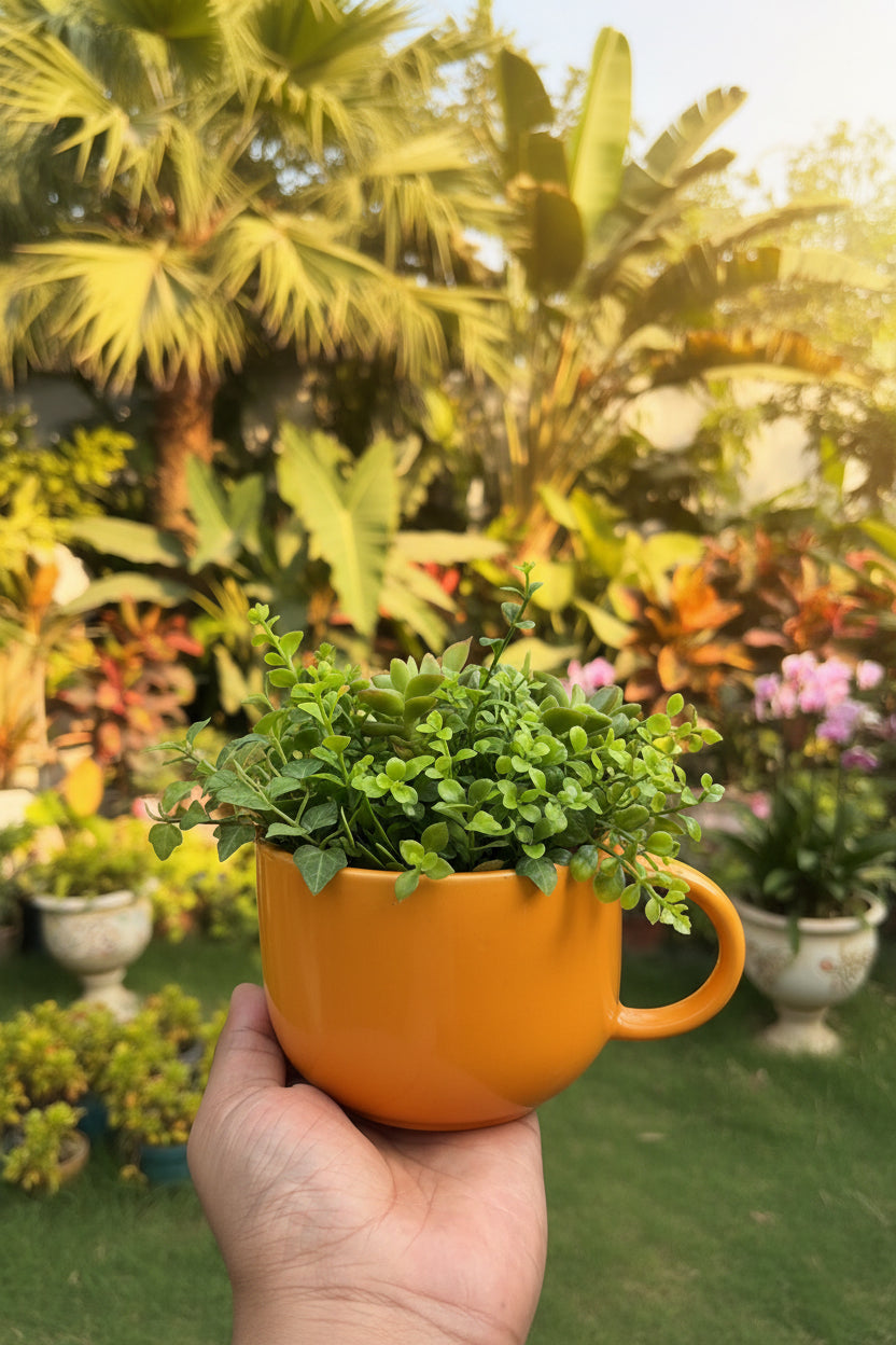 Half cup planter
