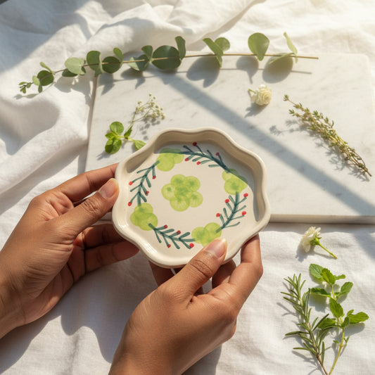 Heart & Grape Spiral Ceramic Dessert Plates 🤍🍇

(set of 1)
