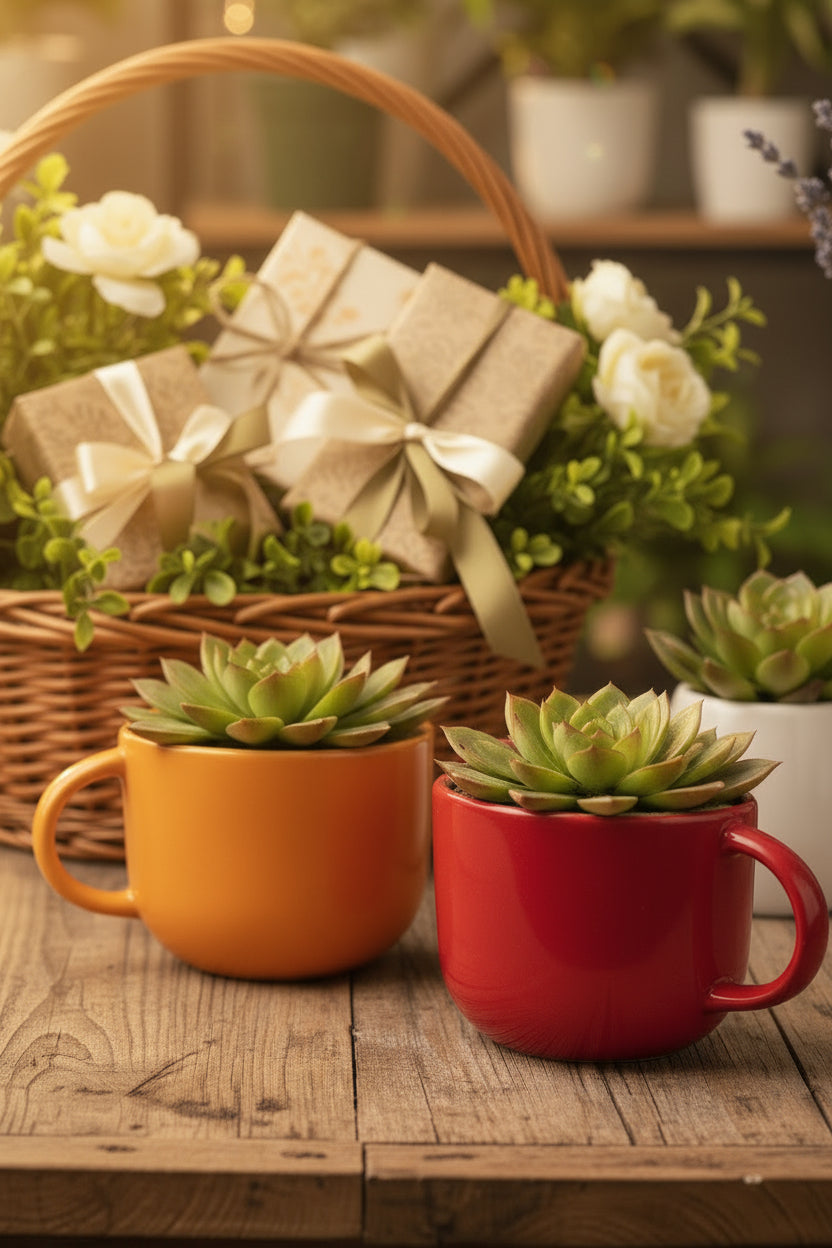 Half cup planter
