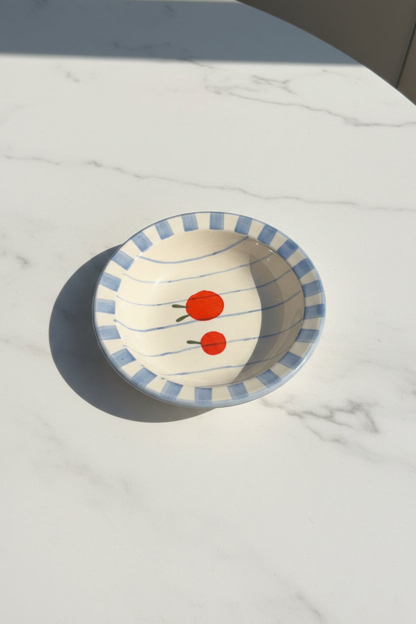 Strawberry and Blue cherry pasta plate