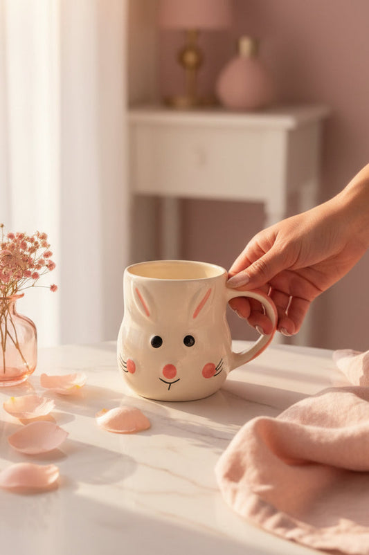 🐰 Blush Bunny Mug (Set of 1)