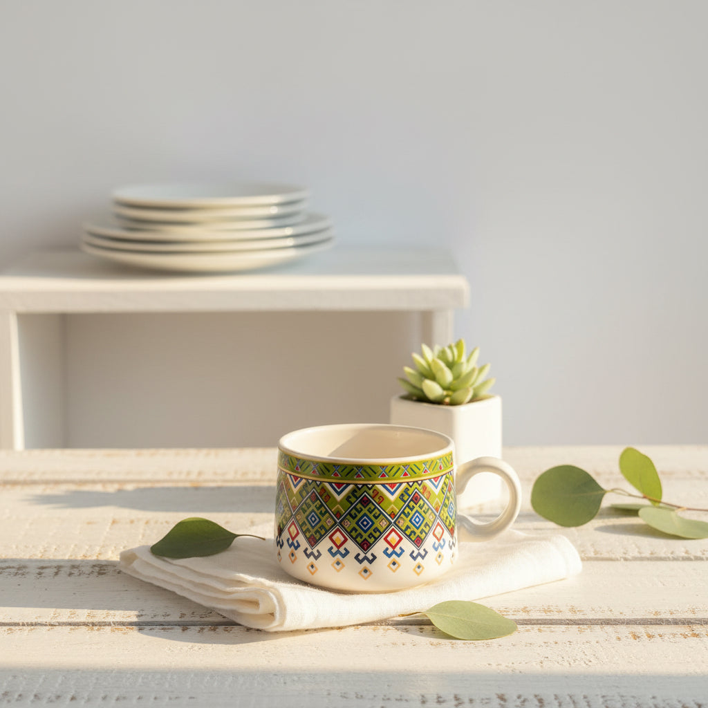 🌸 Multicolour & Floral Tea Cups – Set of 6