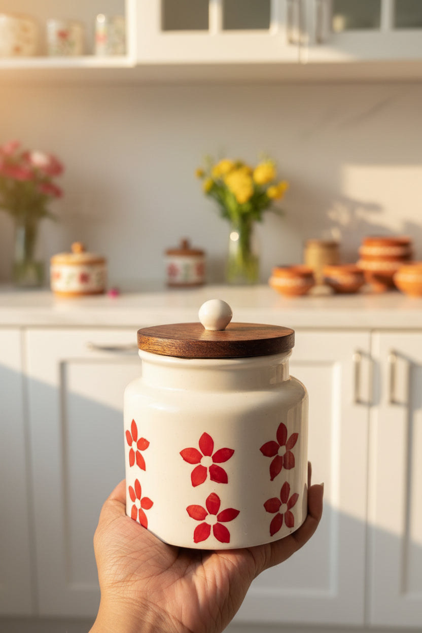 Handpainted Airtight jars 500 mL